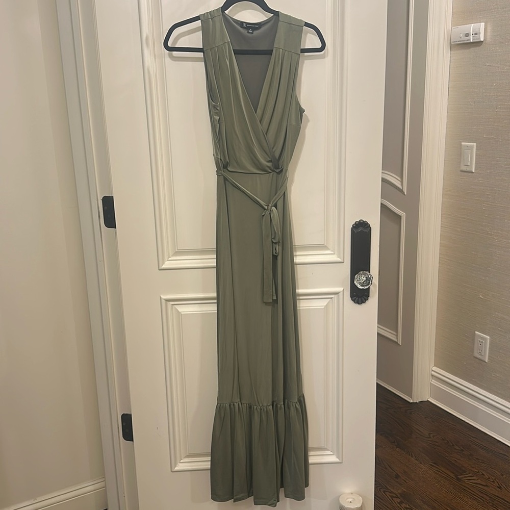 INC Olive Green Wrap Maxi Skirt Medium